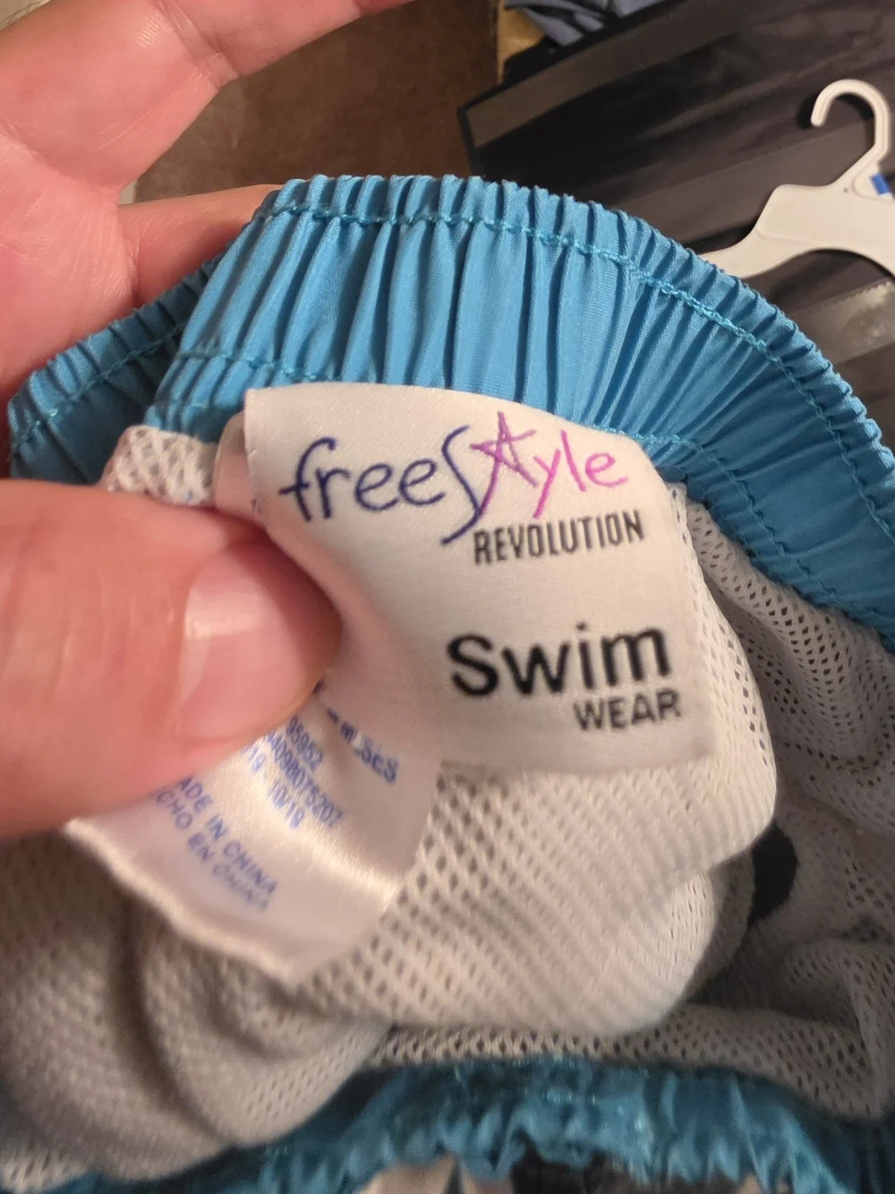 Freestyle Boys' Shark Swim Trunks in Teal and Gray